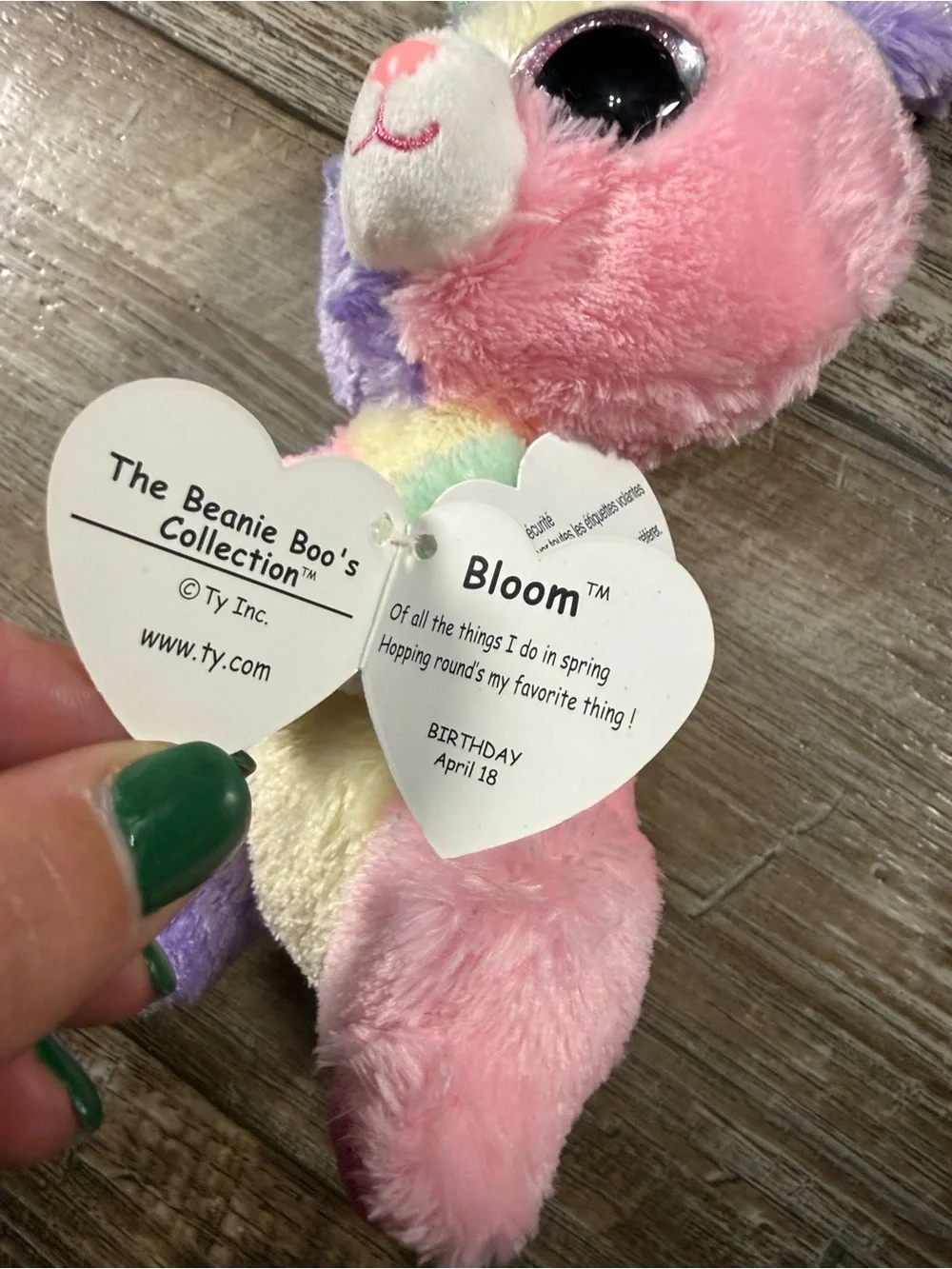 TY Beanie Baby Bloom Pastel Bunny Plush - Multicolor Small Pet Toy